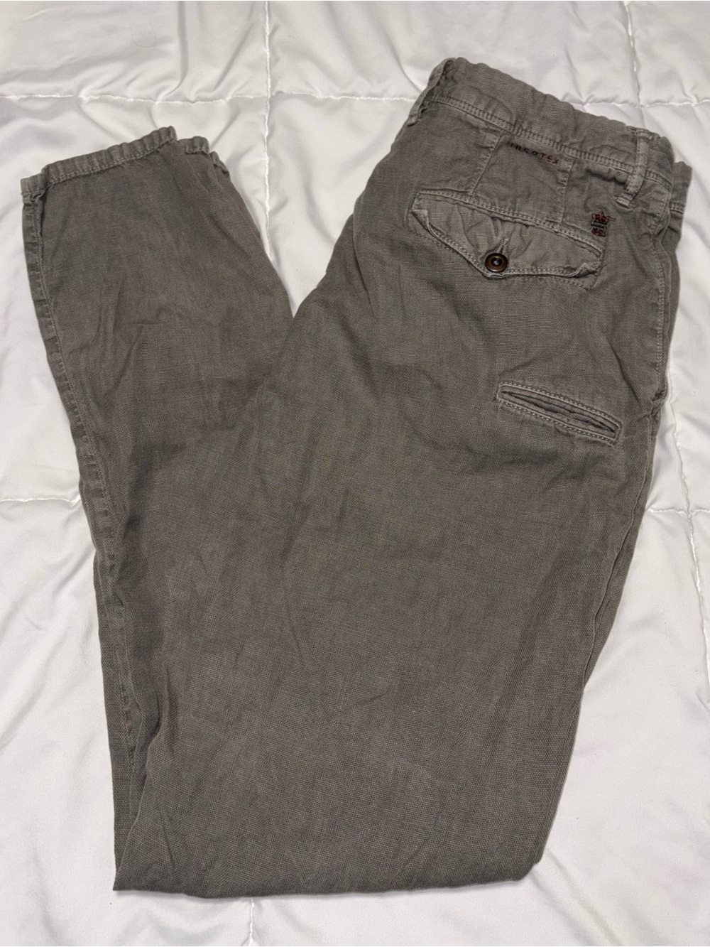 Incotex slacks carrot fit gray pants 34